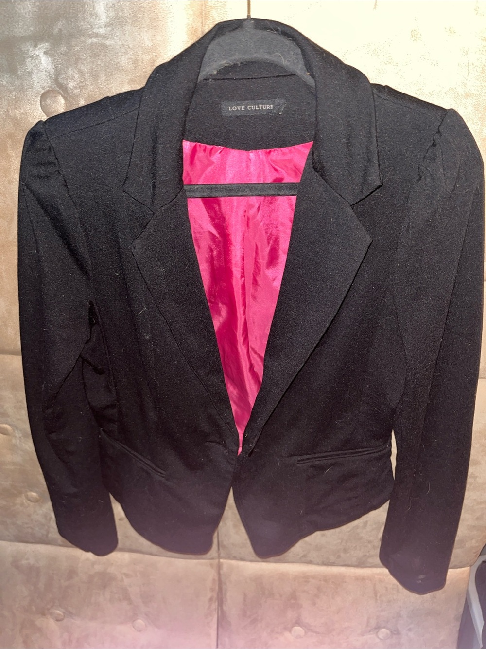 Love Culture Black Blazer with Pink Lining